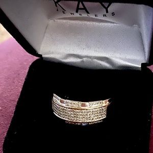 10kt Size 10 1/2 men’s 1.5 carat wedding band white gold and diamond